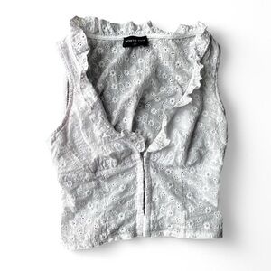 Women's White Eyelet Top